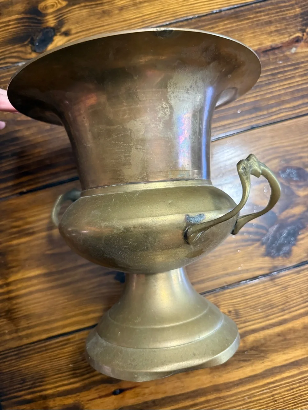 Vintage brass loving cup champagne chiller ice bucket